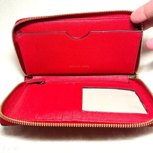 Michael Kors Red/Gold Eyelet wallet - Picture 7 of 13